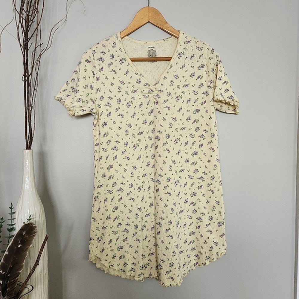 Lettuce Trim Floral T-shirt Dress womans MED